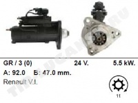 Стартер 24v 5.5kw 11t (редуктор)