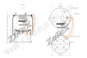 Пневморессора 811MB металлический стакан DAF / RENAULT