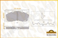 Колодки тормозные 174,6*85,3*22