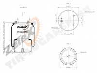 Пневморессора 887MK1 металлический стакан DAF