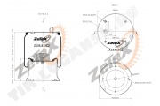 Пневморессора 811MB (variation) металлический стакан DAF / RENAULT
