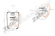 Пневморессора 836MB с отбойником без стакана DAF