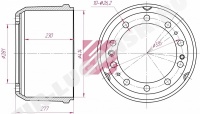Барабан тормозной 414*229