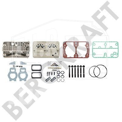 BK8501368, Комплект ГБЦ компрессора полный (ГБЦ+плата+прокладки+клапана+ругулятор+болты) — Bergkraft