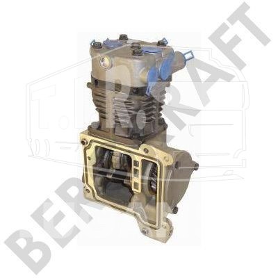 BK1203043AC, Компрессор одноцилиндровый возд.охлажд. D=90mm (ГБЦ KNORR TYPE пластинчатый клапан) — Bergkraft