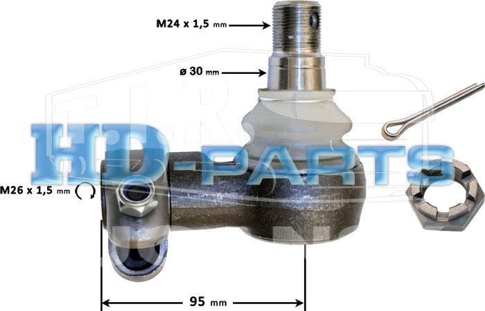 313340, Наконечник рулевой М26*1.5/М24*1.5 — HD-parts