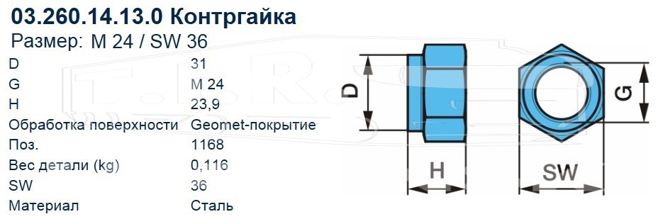 03.260.14.13.0, Гайка М24*2*23.9 sw36 — BPW