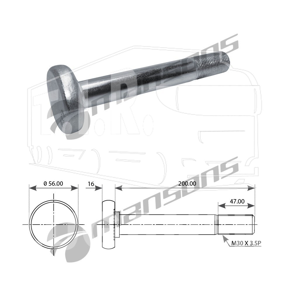 TRS4731, Палец полурессоры М30*200 — Mansons