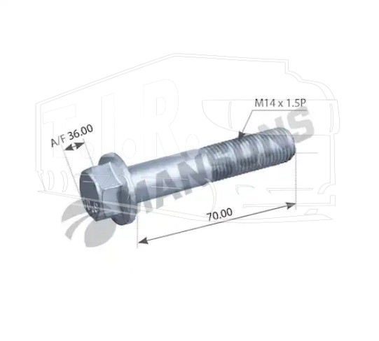 400.823, Болт М14*1.5*70 (10.9) кардана — Mansons