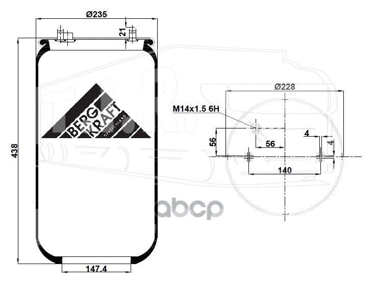 Пневморессора 1R11-829 без стакана