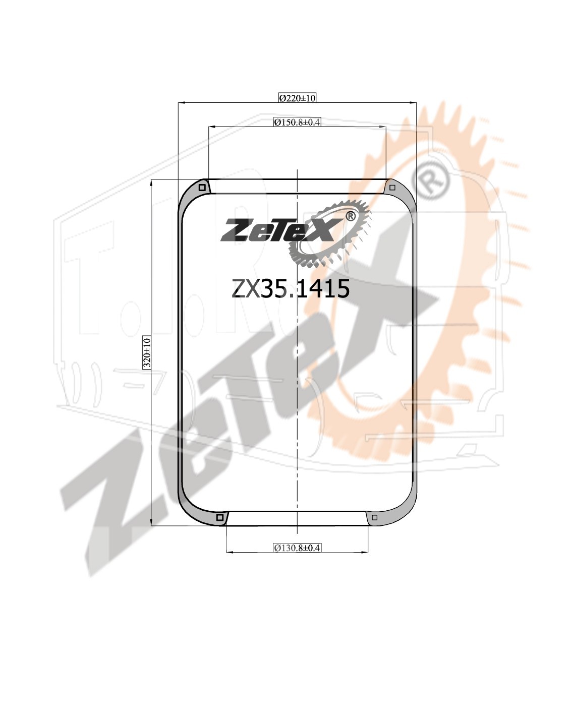 ZX35.1415, Пневморессора 1415N Iris Bus — ZeTeX