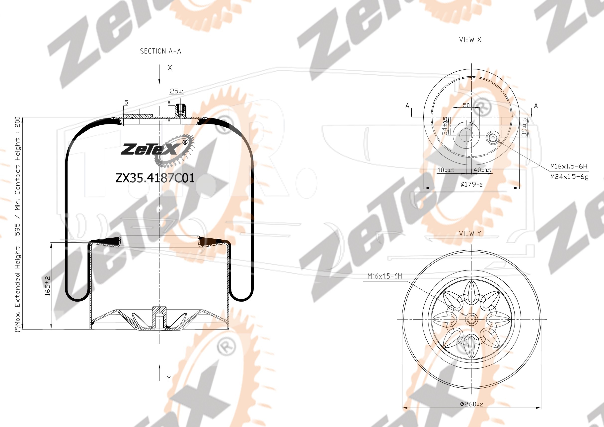 ZX35.4187C01, Пневморессора 4187NP01 Voss 230 металлический стакан — ZeTeX