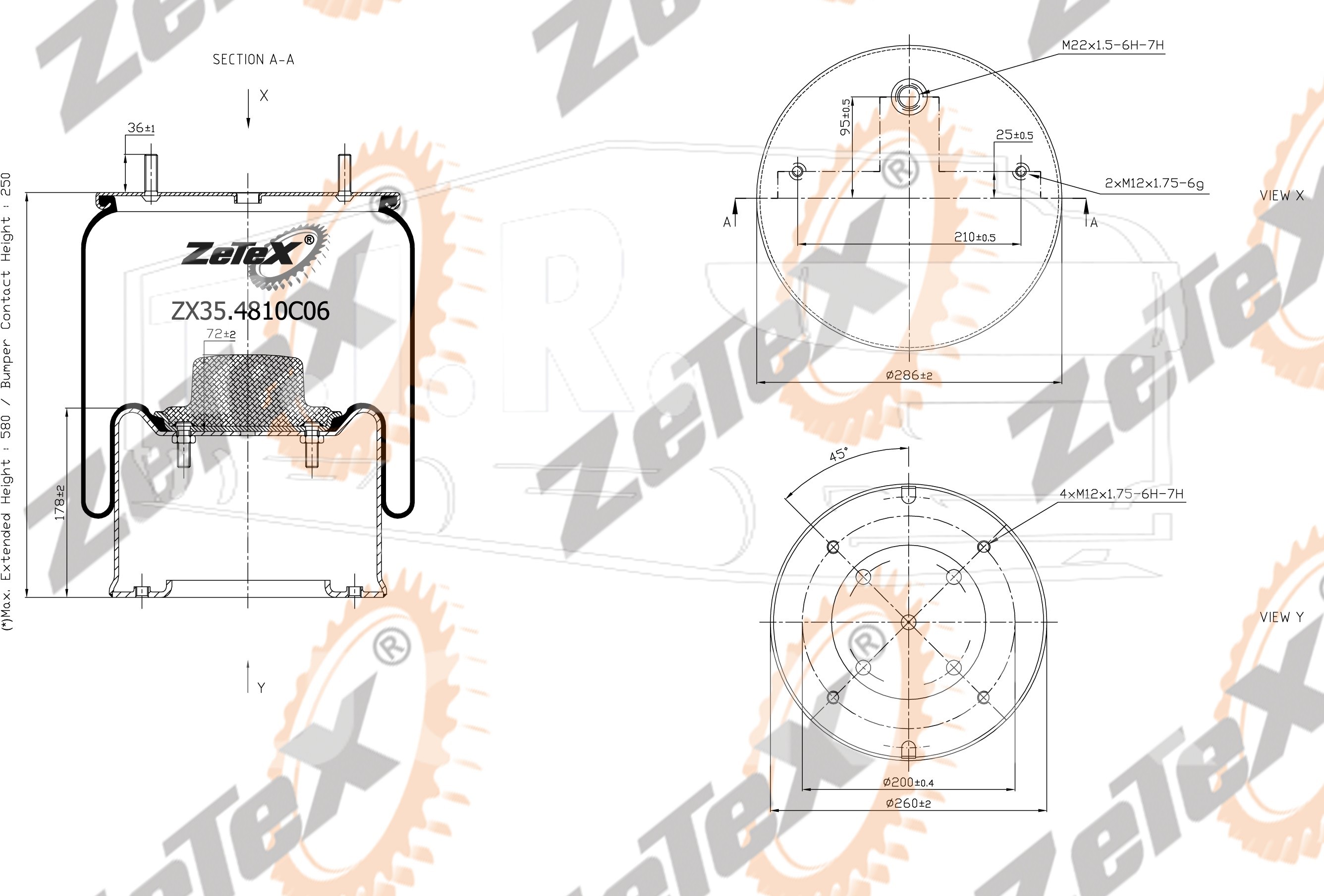 ZX35.4810C06, Пневморессора 4810NP06 металлический стакан — ZeTeX