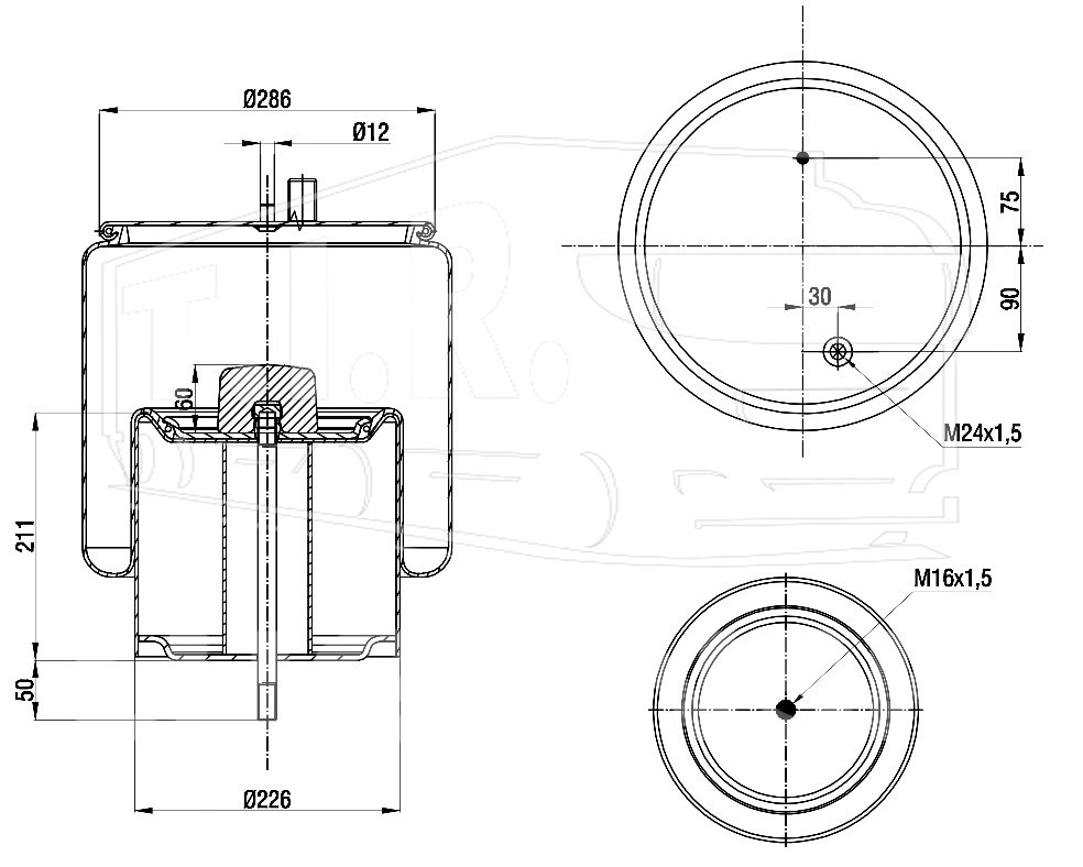 SK-4911-K01-01, Пневморессора 4911NP04 металлический стакан — S&K GMBH