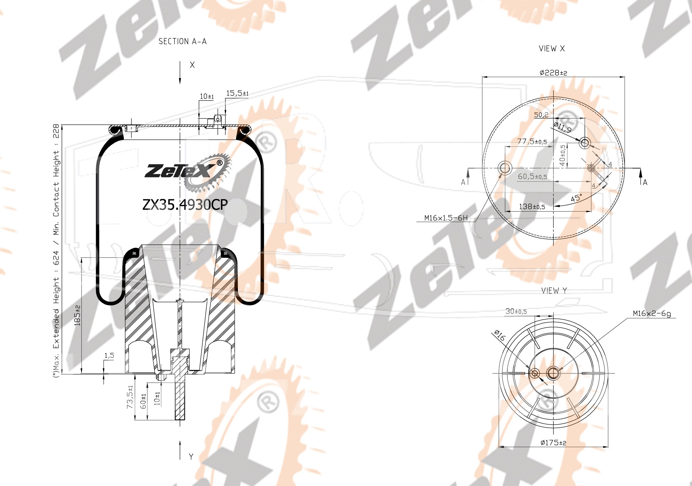 ZX35.4930CP, Пневморессора 1T15UR-9 пластиковый стакан — ZeTeX