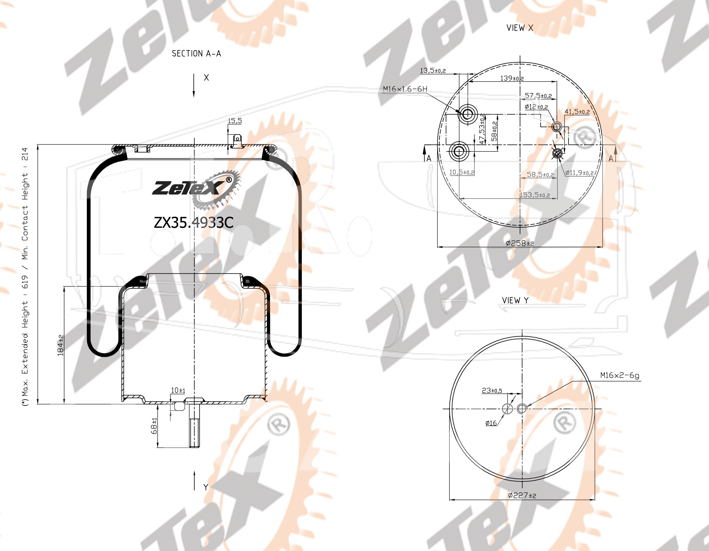 ZX35.4933C, Пневморессора 1T17HR-8 металлический стакан — ZeTeX