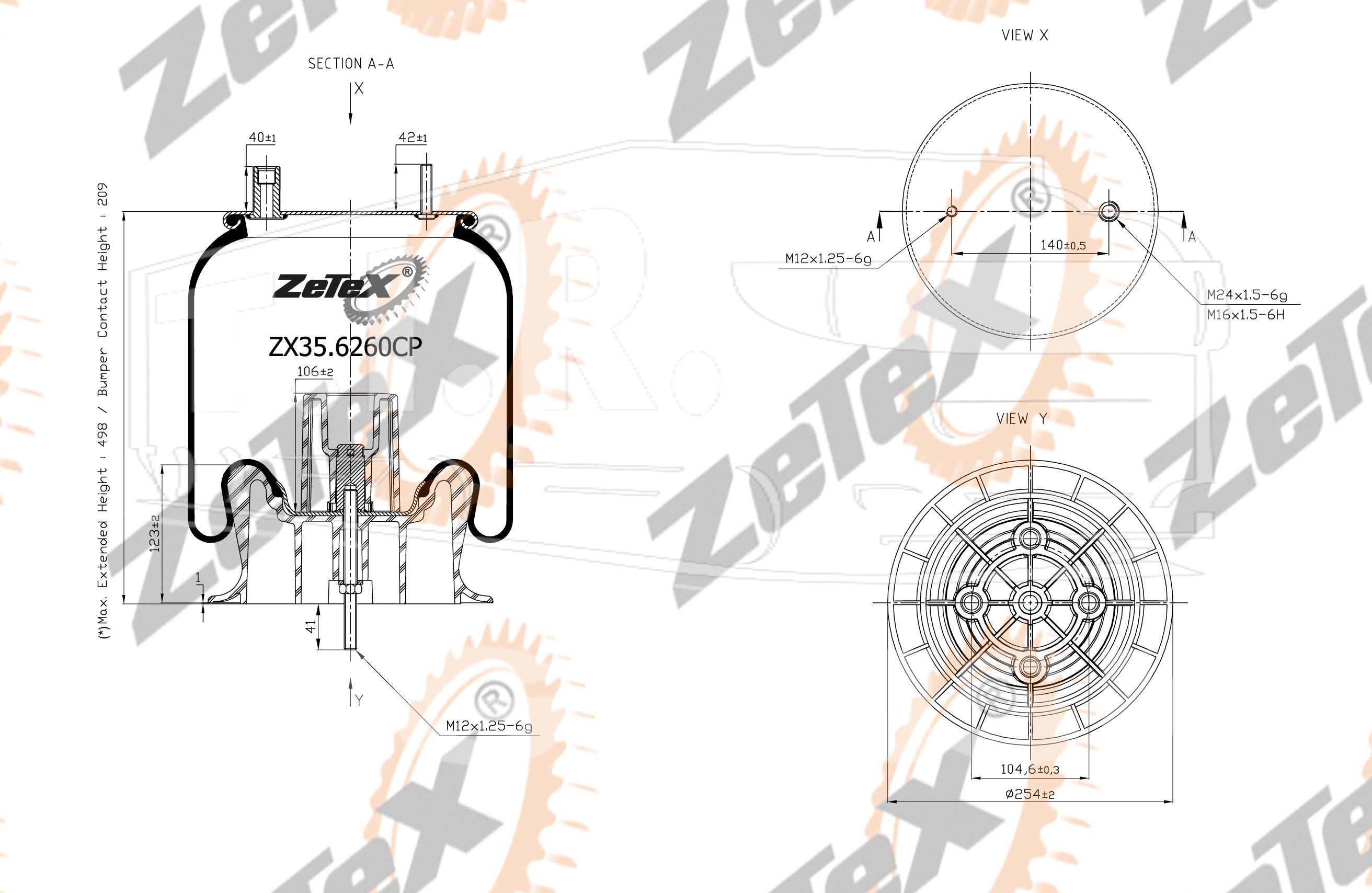 ZX35.6260CP, Пневморессора W01M586260 пластиковый стакан — ZeTeX