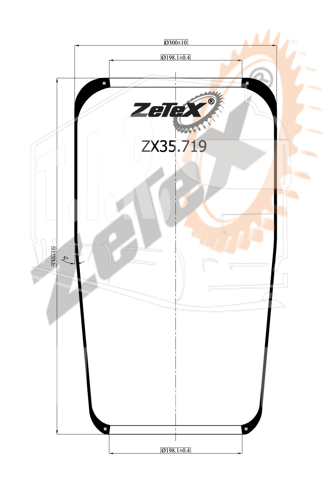 ZX35.719, Пневморессора 719N DAF / K?ssbohrer / Neoplan — ZeTeX