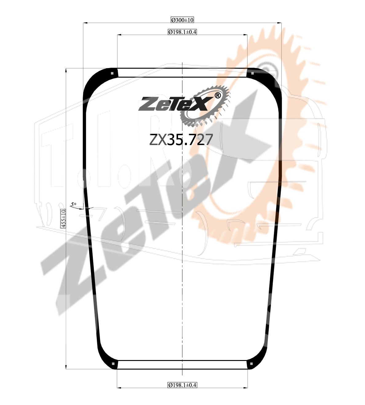 ZX35.727, Пневморессора 727N MAN / KOEGEL / GIGANT / DAF — ZeTeX