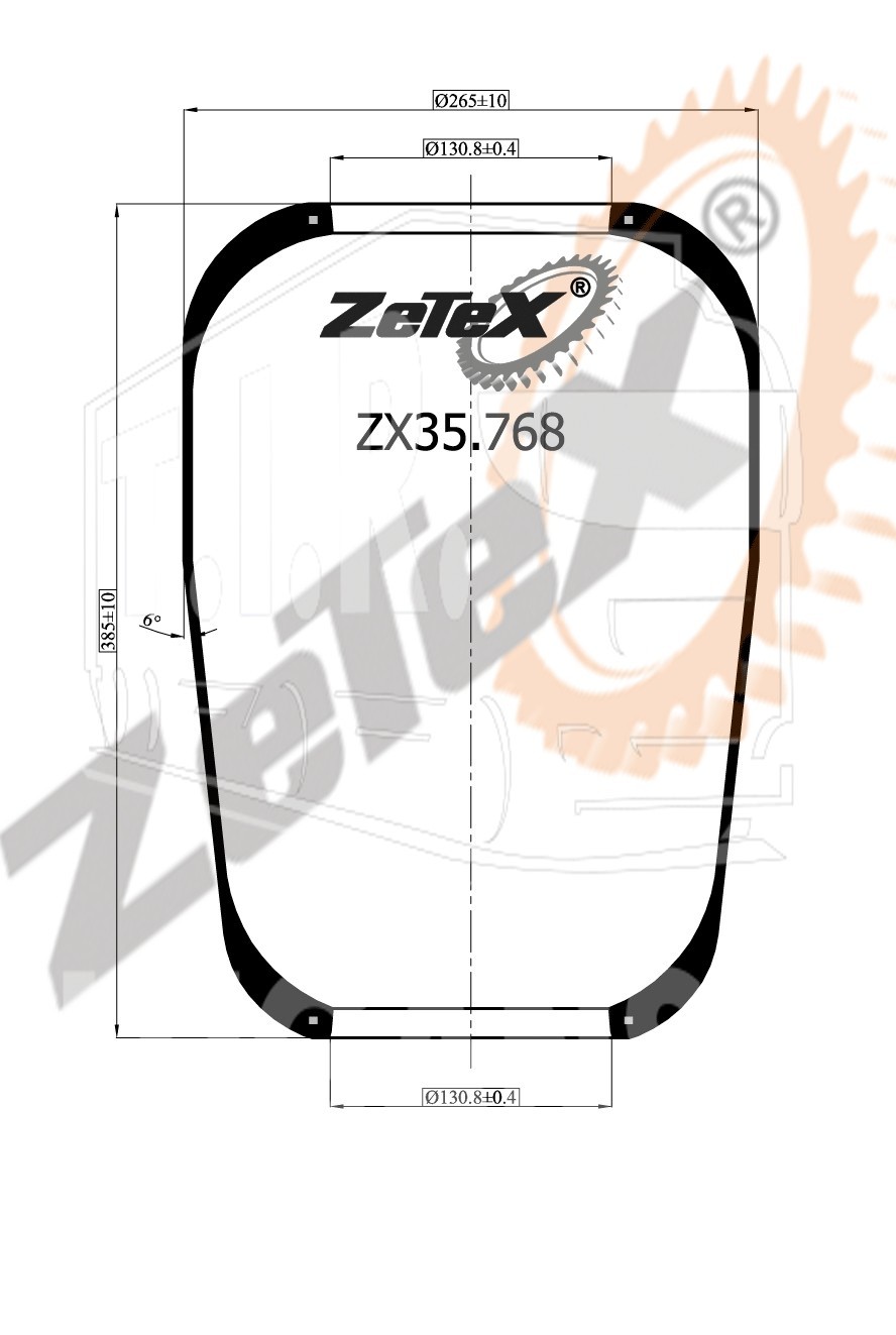 ZX35.768, Пневморессора 768N RENAULT FR1 / VOLVO / IRIS — ZeTeX