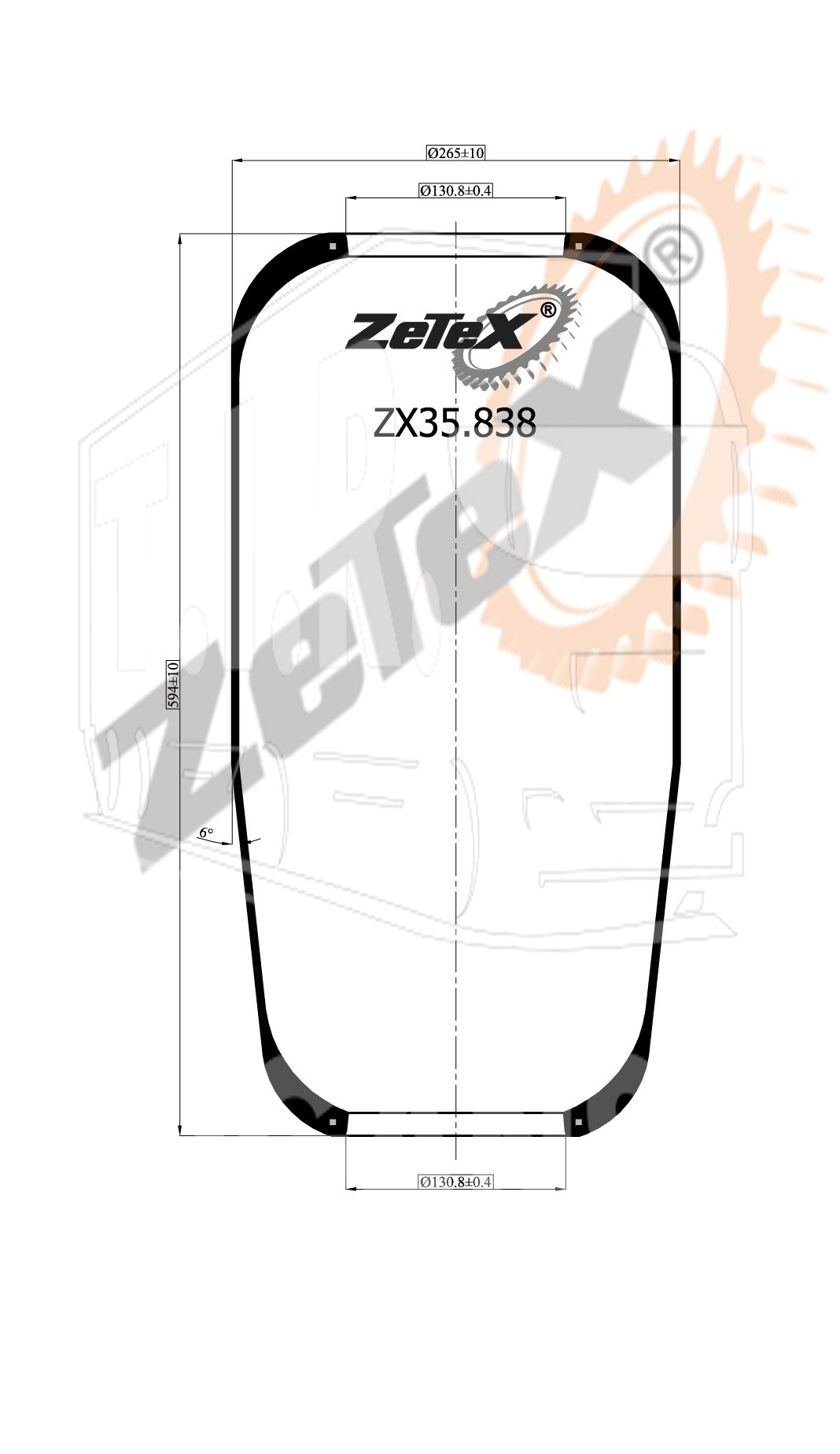ZX35.838, Пневморессора 838N  Mercedes — ZeTeX
