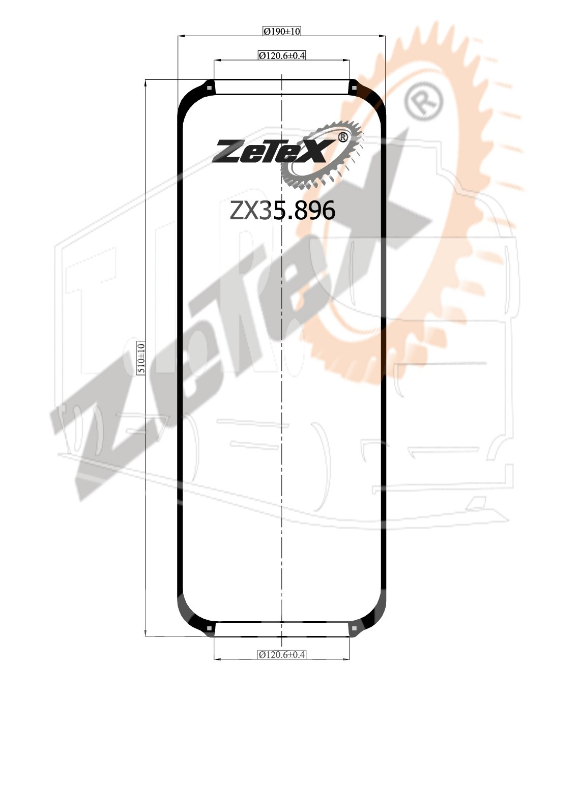 ZX35.896, Пневморессора 896N SCANIA / DENNIS BUS — ZeTeX