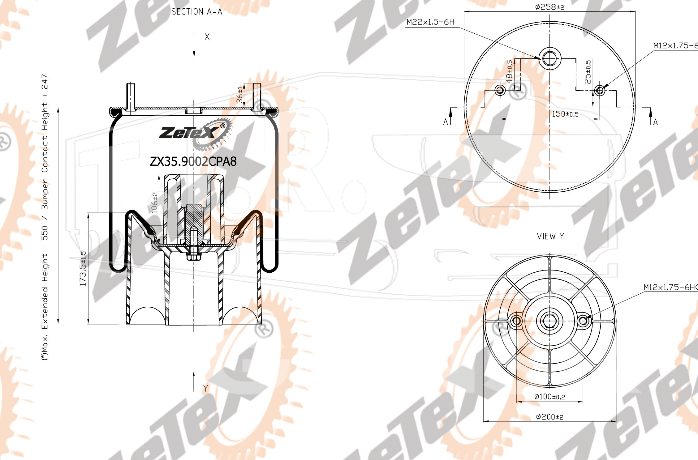 ZX35.9002CPA8, Пневморессора 1DK21A-8 / W01M586297 пластиковый стакан WEWELER — ZeTeX