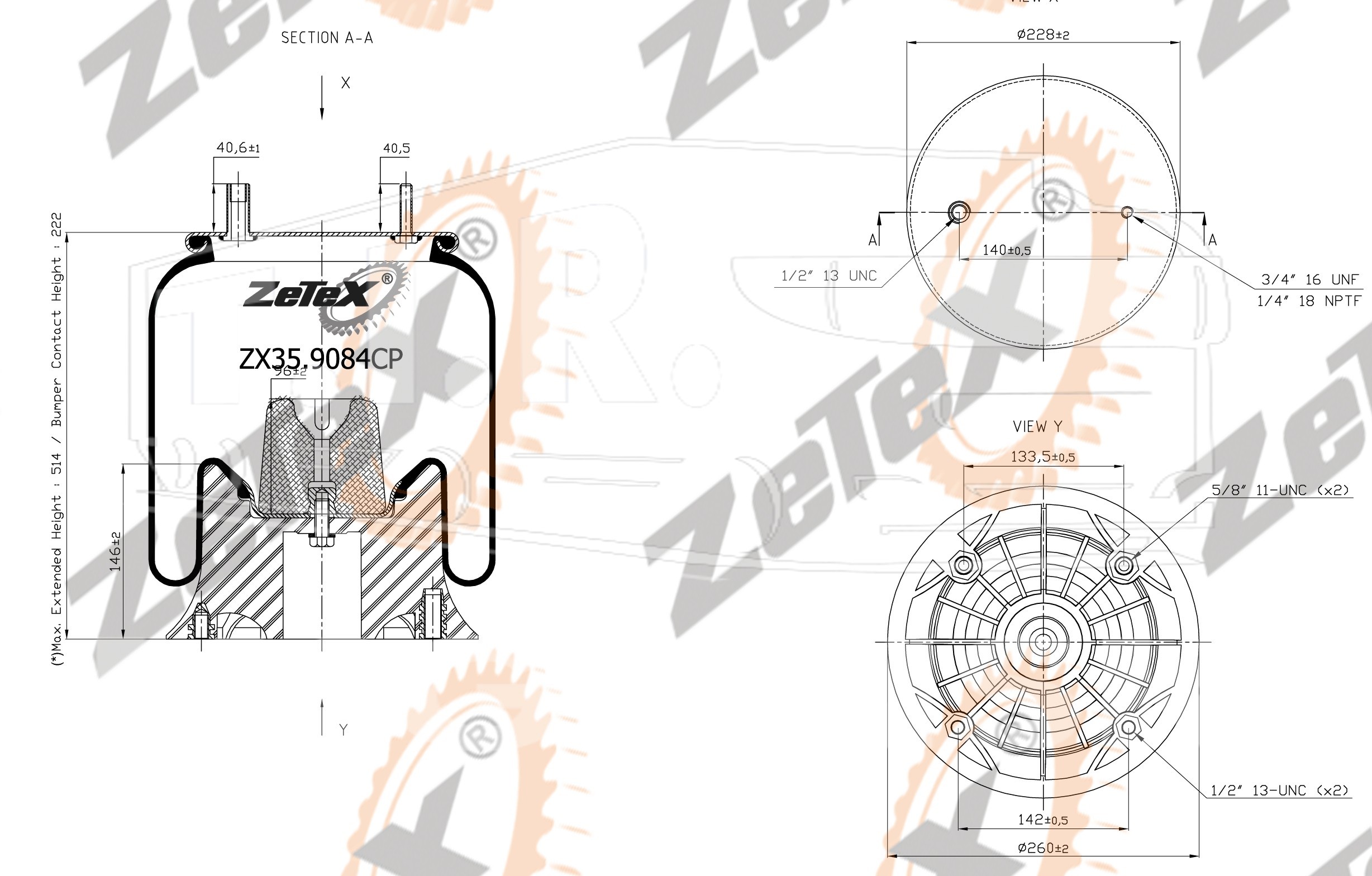 ZX35.9084CP, Пневморессора W01681908 пластиковый стакан — ZeTeX
