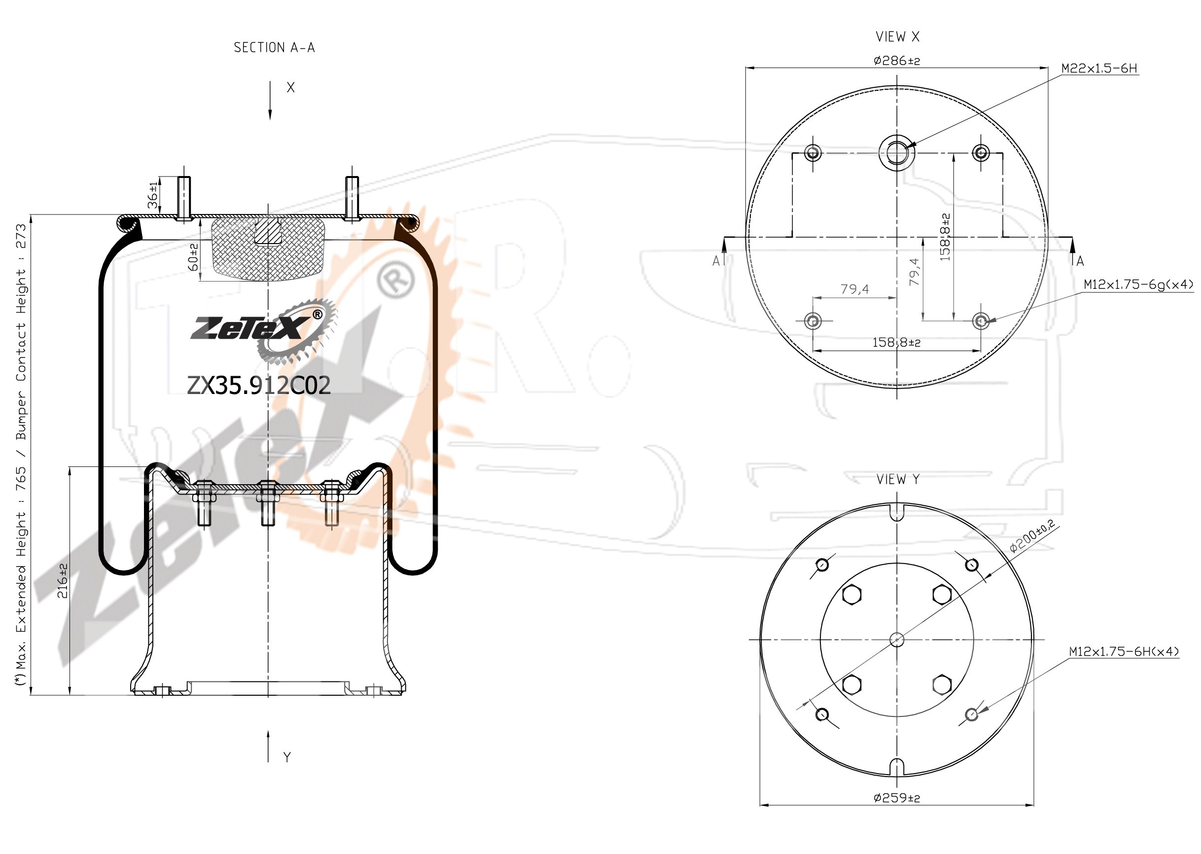ZX35.912C02, Пневморессора — ZeTeX
