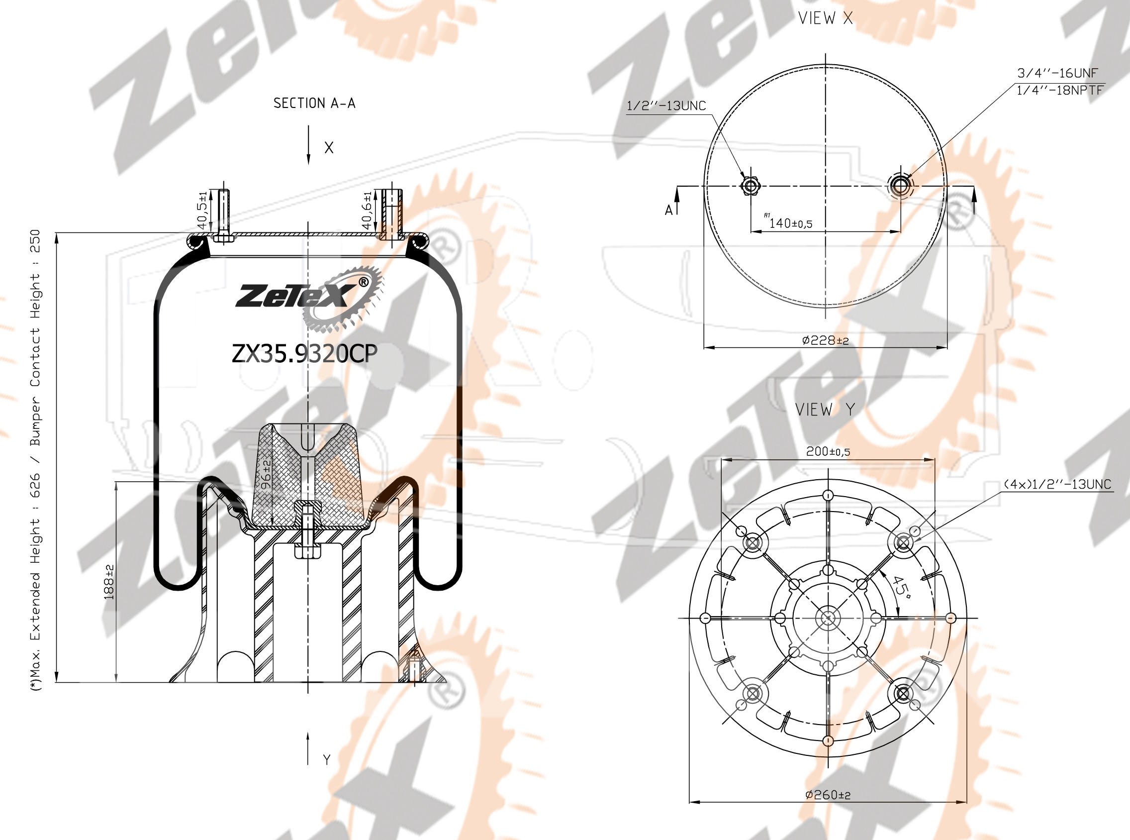 ZX35.9320CP, Пневморессора W013589320 пластиковый стакан — ZeTeX