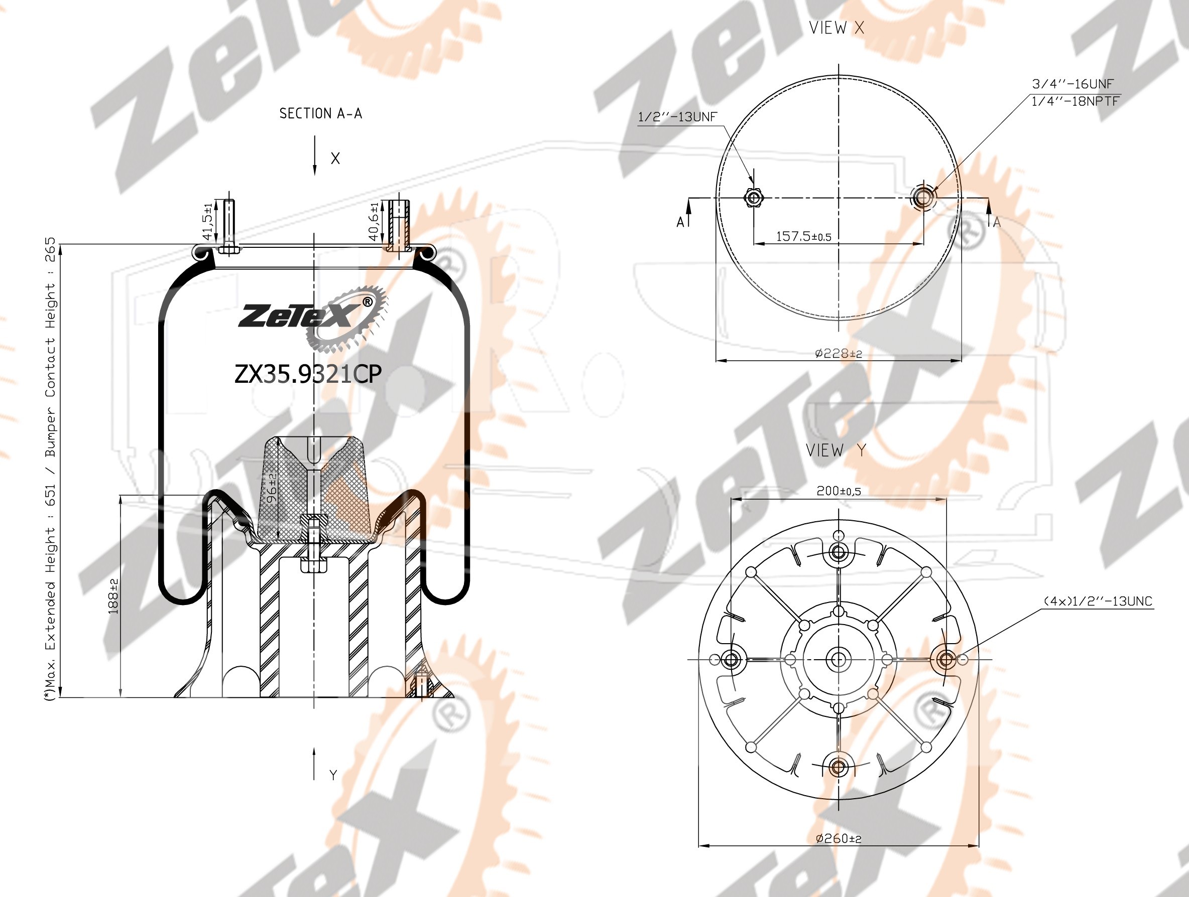 ZX35.9321CP, Пневморессора W013589321пластиковый стакан — ZeTeX