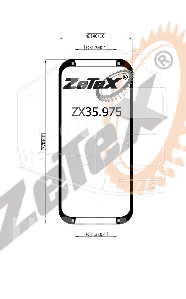 ZX35.975, Пневморессора 975N  Mercedes / ZF SACHS — ZeTeX
