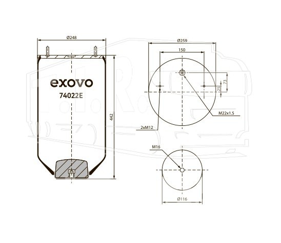 74022E, Пневморессора — EXOVO