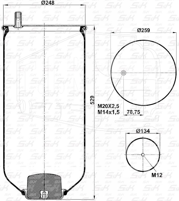 SK-0081P-01, Пневморессора — S&K GMBH