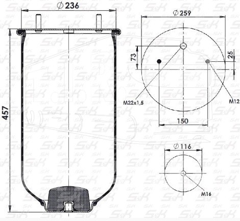 SK-2626P-01, Пневморессора — S&K GMBH