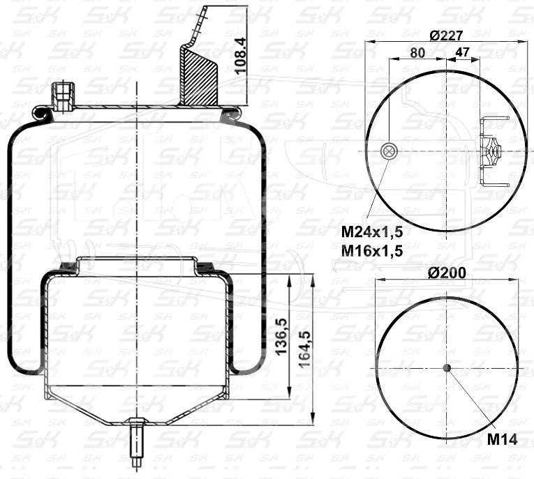SK-7803K-01, Пневморессора — S&K GMBH