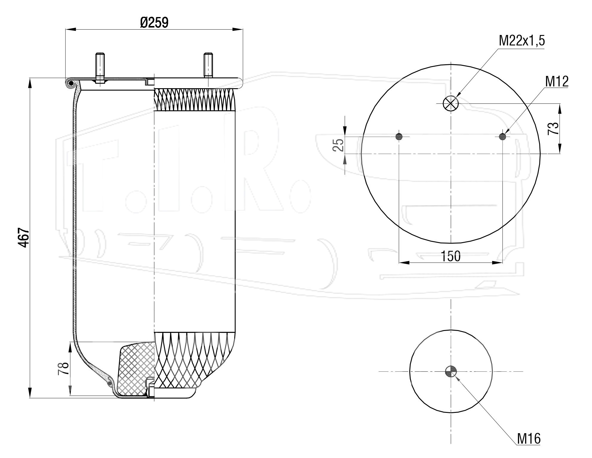 SK-2619P-01, Пневморессора — S&K GMBH