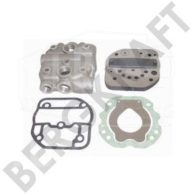 BK1500001AS-04, ГБЦ компрессора в сборе+прокладки WABCO TYPE [пластинчатые клапана) — Bergkraft