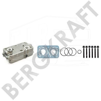 BK8500210, ГБЦ компрессора в сборе+прокладка+уплотнения+болты — Bergkraft