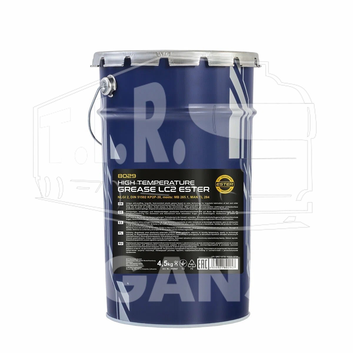 Смазка синяя MANNOL 8094 LC2 High Temperature Grease 4,5 кг