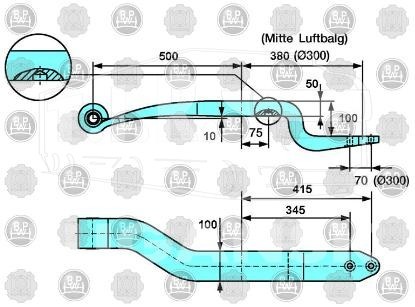 F179Z229ZR75, Полурессора 1-но лист (гусак) — Weweler