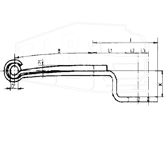 F179Z209ZA75, Полурессора 2-х лист с гусаком — Weweler