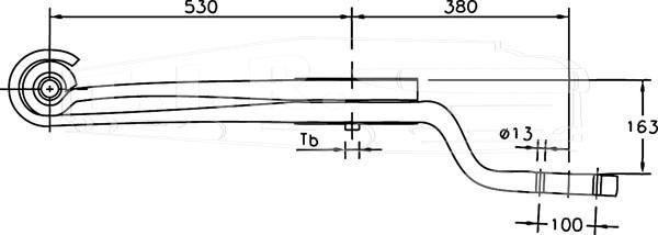 F001A137DE75, Полурессора 2-х лист с гусаком — Weweler