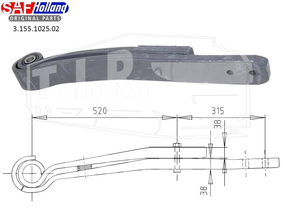 3155102502, Полурессора 2-х лист — SAF