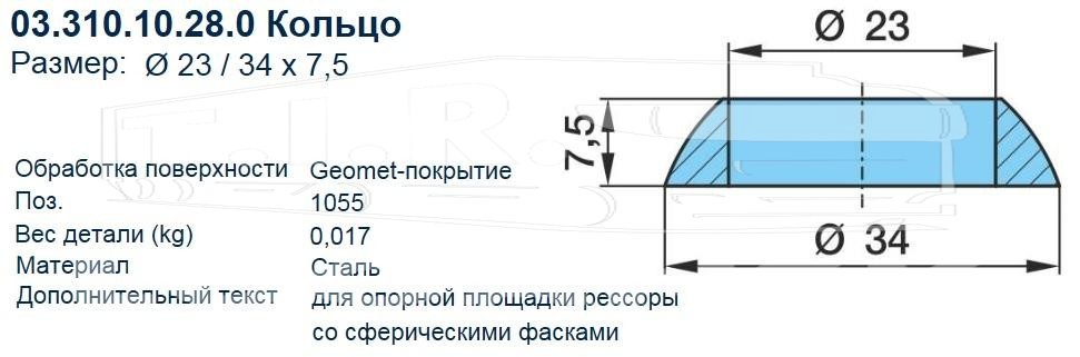 03.310.10.28.0, Кольцо для опорной площадки рессоры со сферич. фасками — BPW