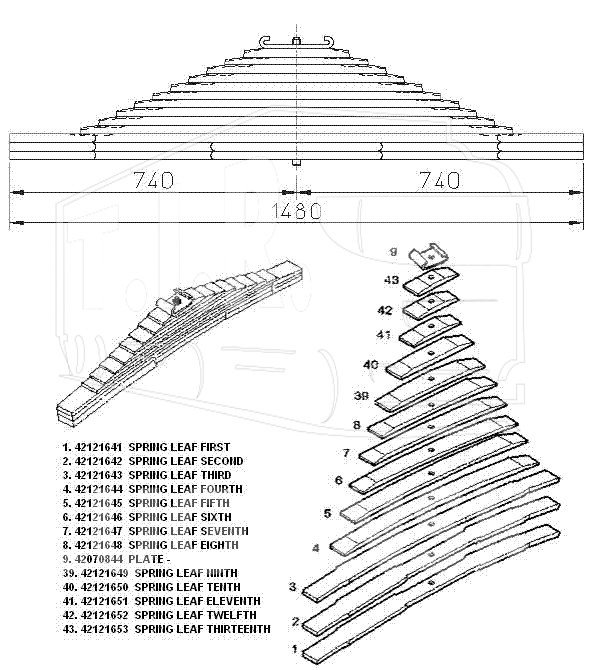 BK6129096, Лист рессоры коренной — Bergkraft