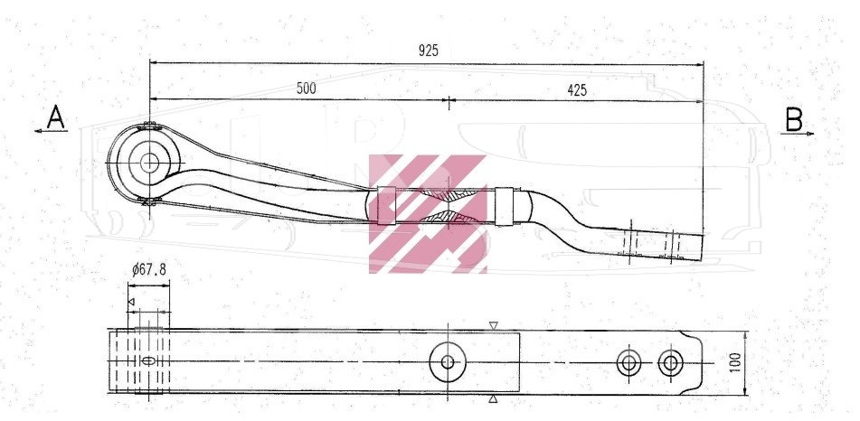 M1035800, Полурессора 1-но лист (гусак) — Marshall