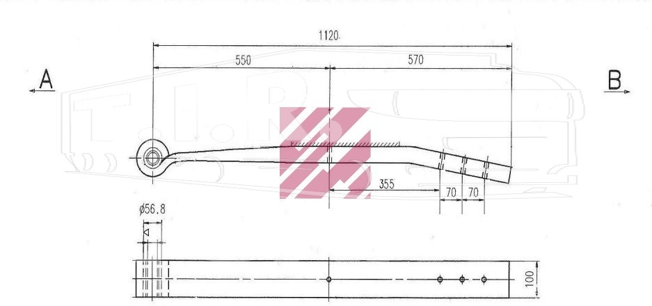 M1054000, Полурессора 1-но лист — Marshall