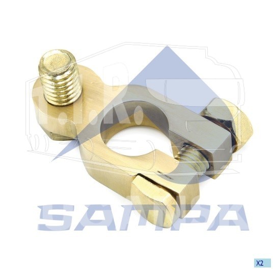 024.134A, Клема АКБ латунь МИНУС — Sampa