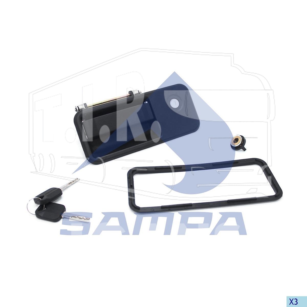 034.136/1, Ручка двери наружная прав + ключи — Sampa